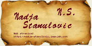 Nadja Stanulović vizit kartica